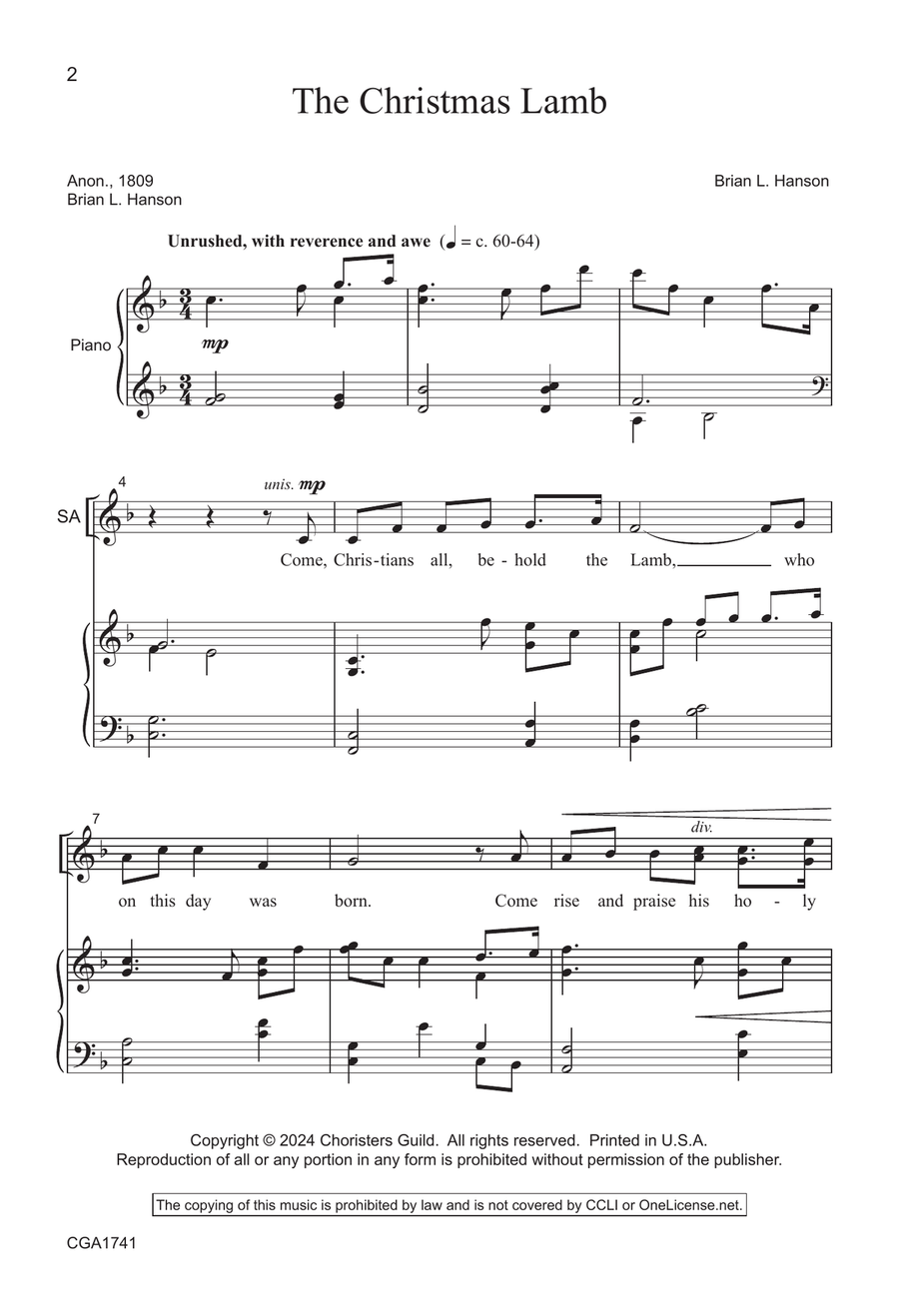 INACITIVE The Christmas Lamb - SATB 4-Part scores gallery preview page 2