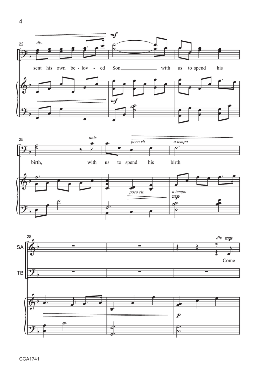 INACITIVE The Christmas Lamb - SATB 4-Part scores gallery preview page 4