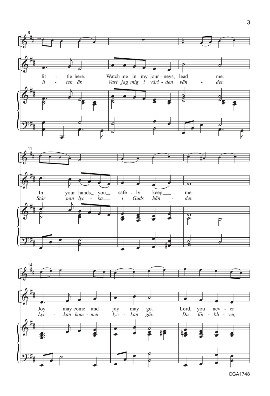 God, You Hold Your Children Dear (Gud Som Haver Barnen Kar) - Unison Unison Choir scores gallery preview page 3