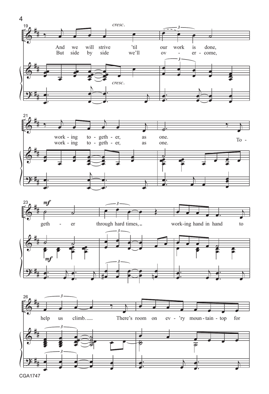 Together - Unison/Two-part Unison Choir scores gallery preview page 4