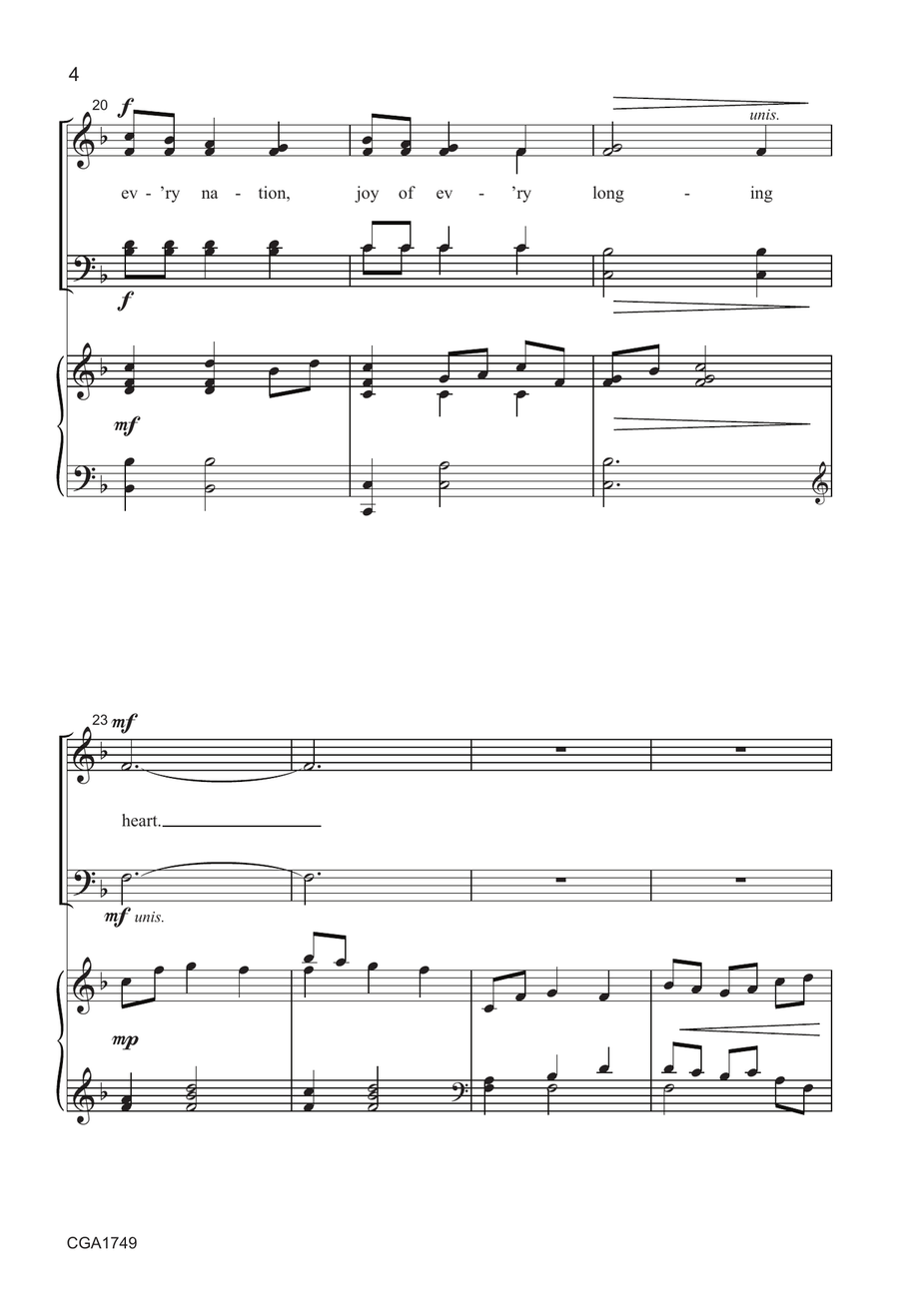 Come, Thou Long-Expected Jesus - SATB 4-Part scores gallery preview page 4