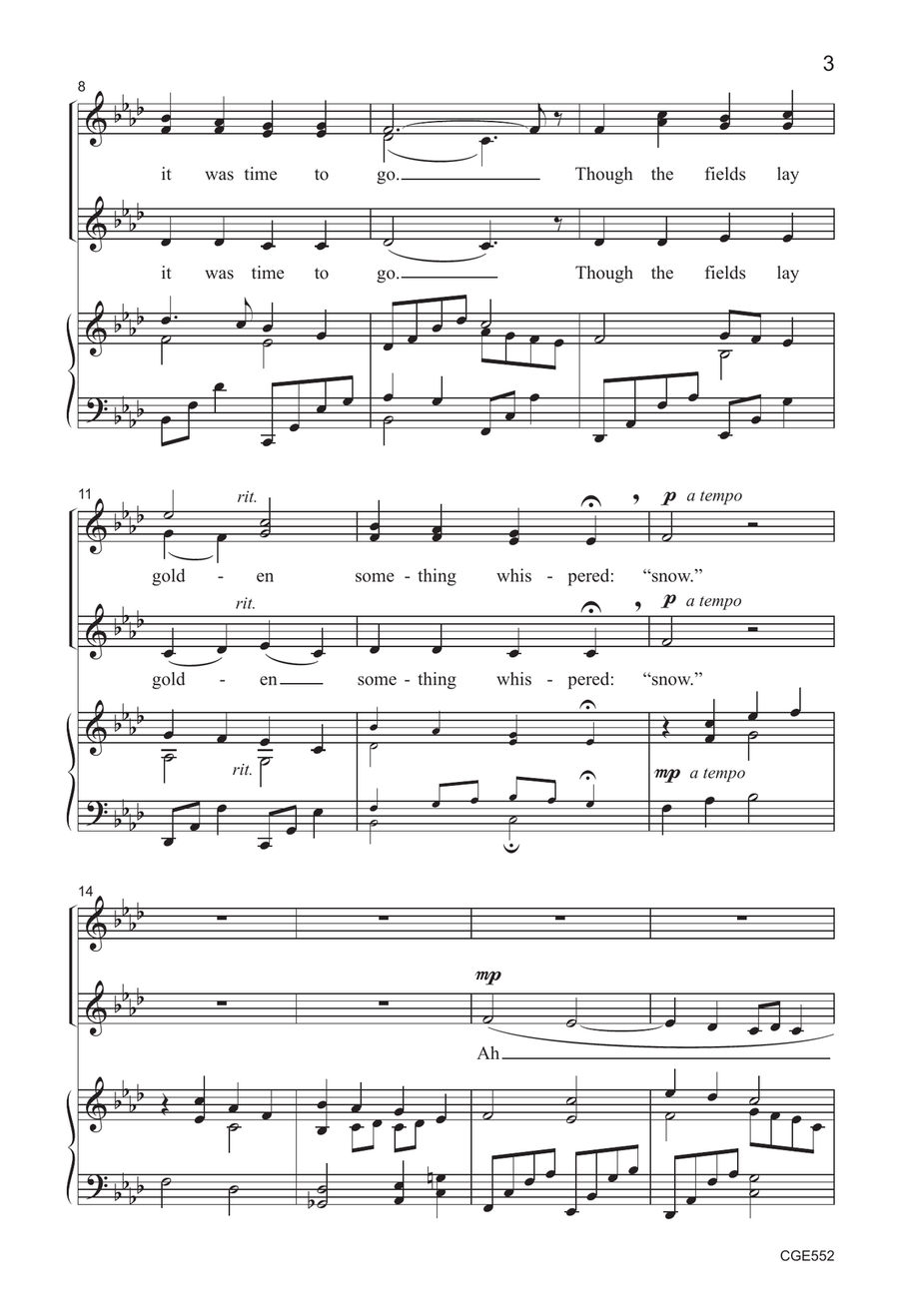 Something Told the Wild Geese - Two-part Choir scores gallery preview page 3