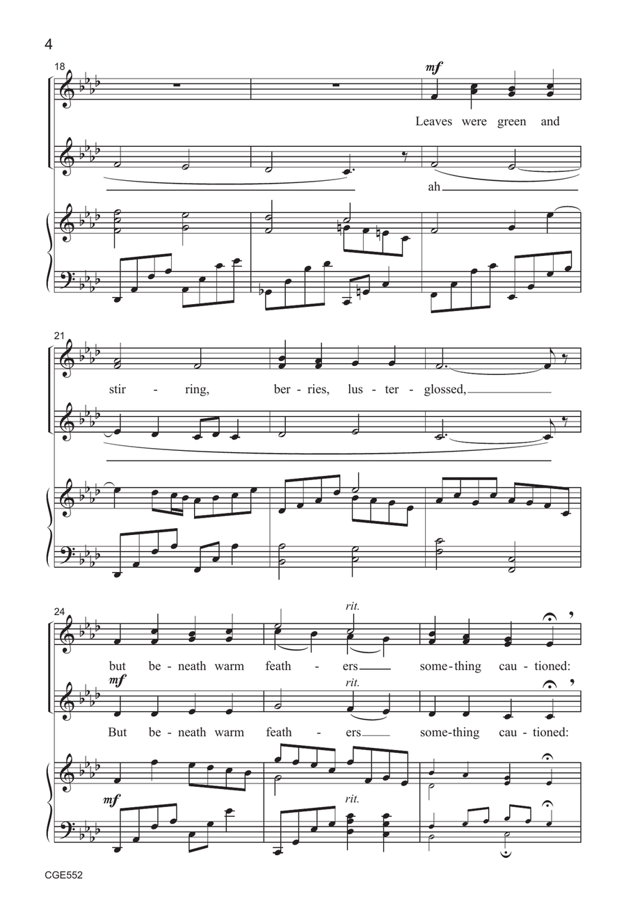 Something Told the Wild Geese - Two-part Choir scores gallery preview page 4