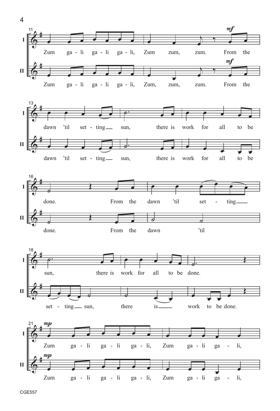 Zum Gali Gali - Two-part Zum Gali Gali - Two-part Choir scores gallery preview page 4