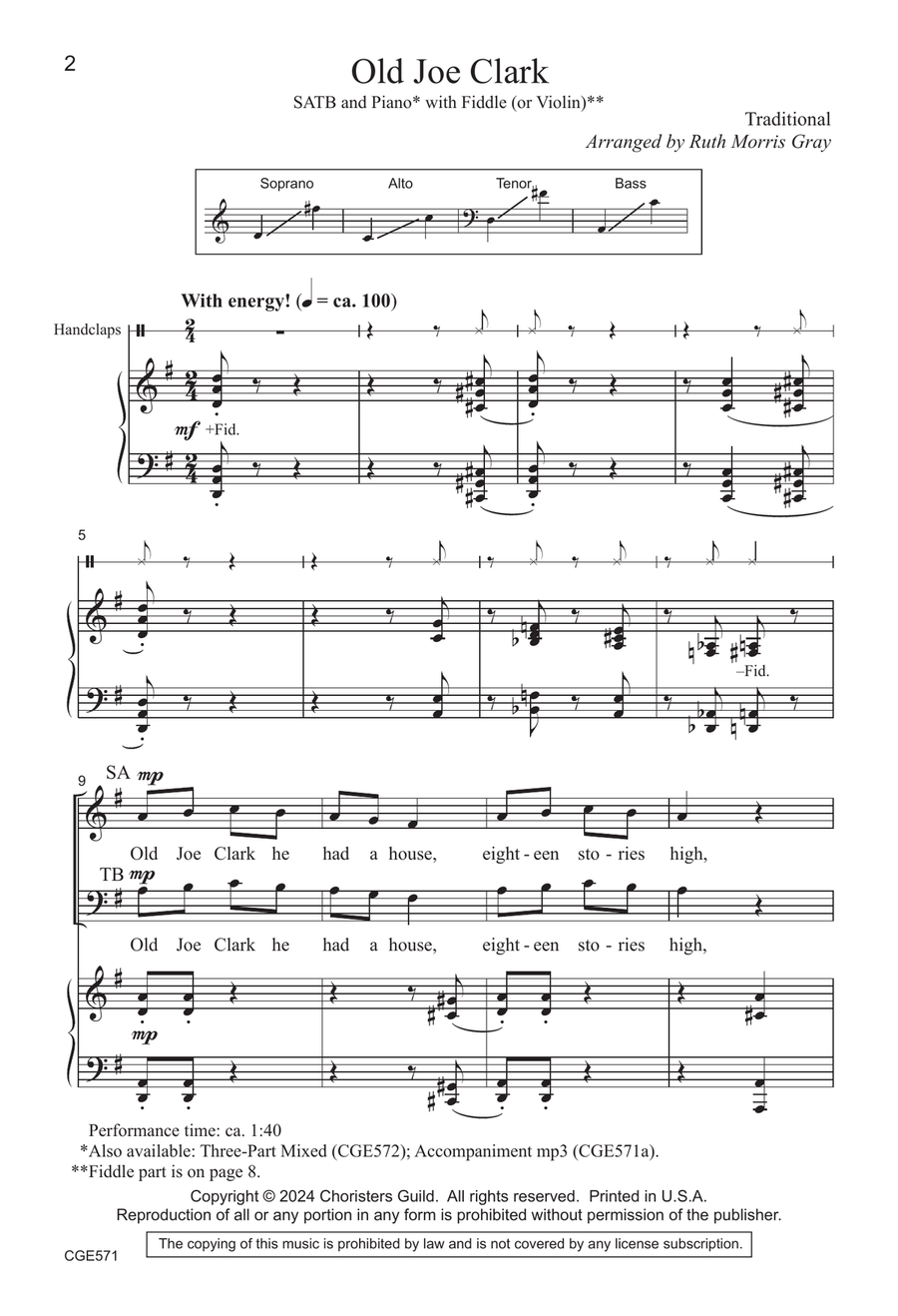 Old Joe Clark - SATB Old Joe Clark - SATB 4-Part scores gallery preview page 2
