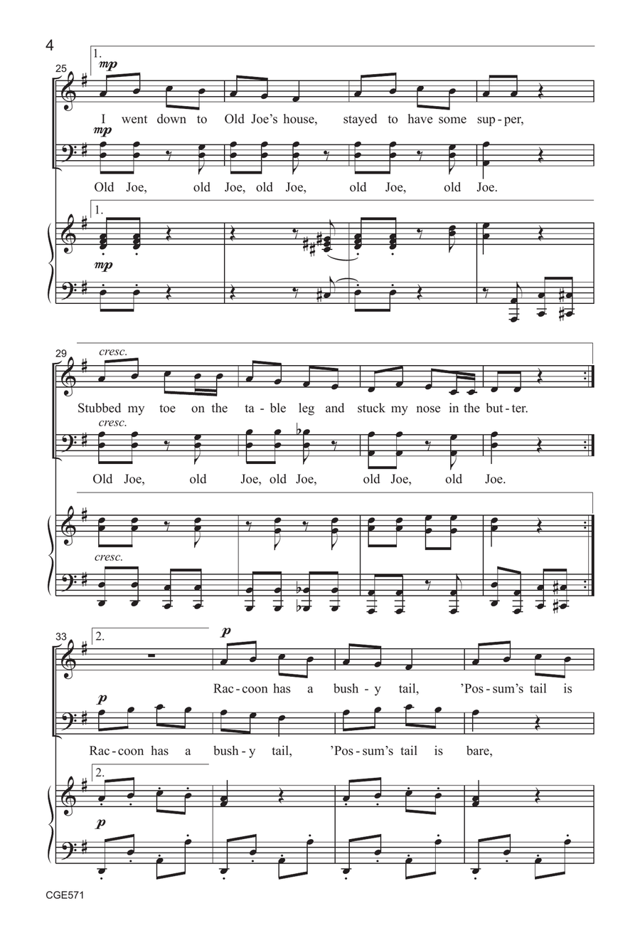 Old Joe Clark - SATB Old Joe Clark - SATB 4-Part scores gallery preview page 4