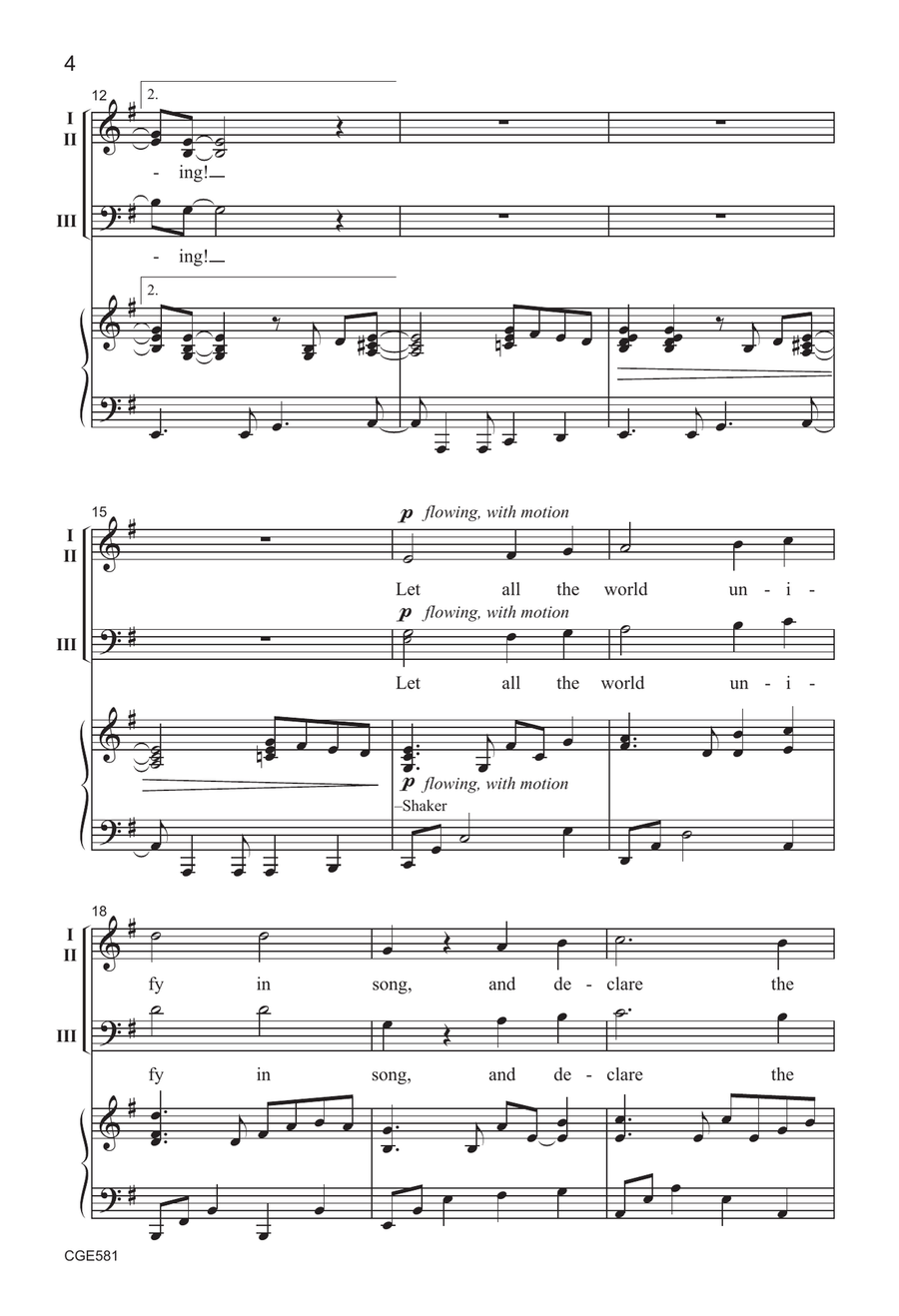 Fill the Earth with Joyful Singing - Three-part Mixed 3-Part scores gallery preview page 4