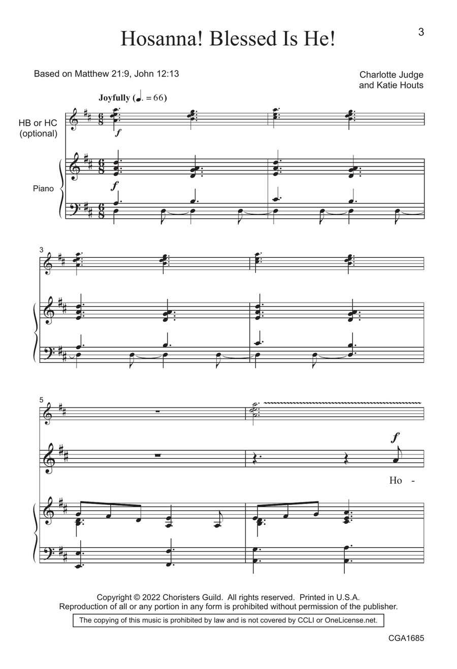Hosanna! Blessed is He! Hosanna! Blessed is He! Choir scores gallery preview page 3