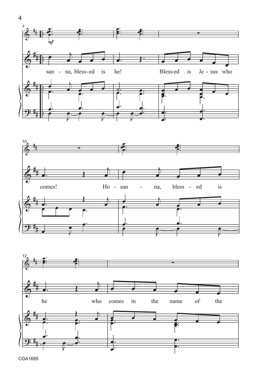 Hosanna! Blessed is He! Hosanna! Blessed is He! Choir scores gallery preview page 4