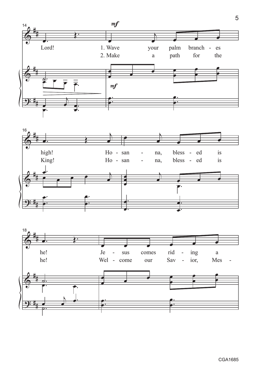 Hosanna! Blessed is He! Hosanna! Blessed is He! Choir scores gallery preview page 5