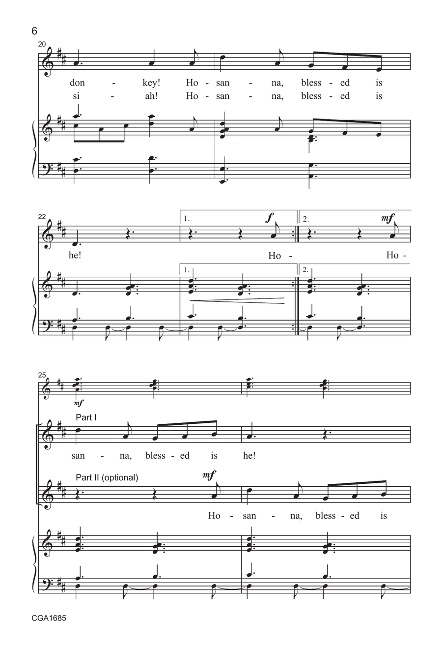 Hosanna! Blessed is He! Hosanna! Blessed is He! Choir scores gallery preview page 6