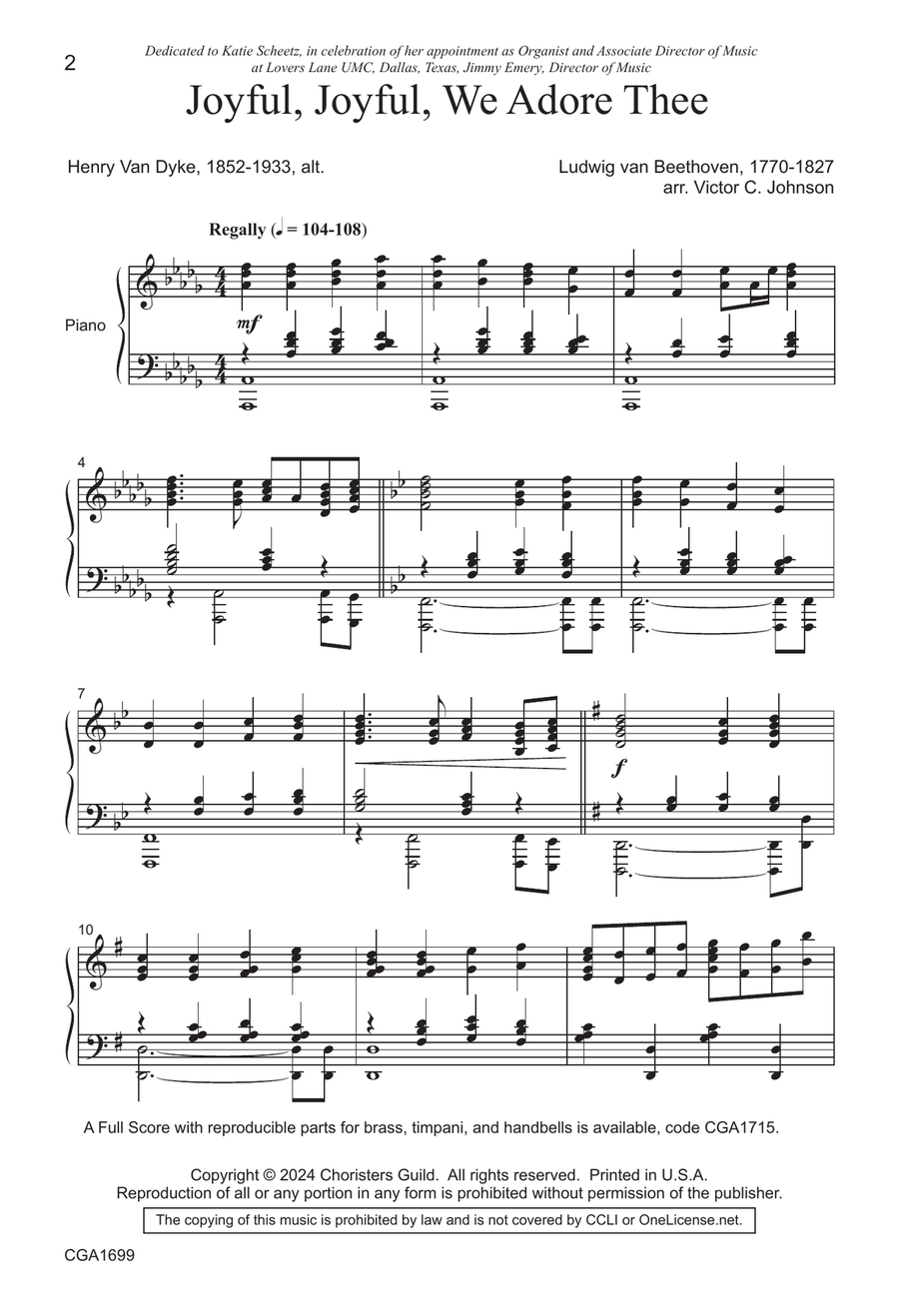 Joyful, Joyful, We Adore Thee - SATB 4-Part scores gallery preview page 2