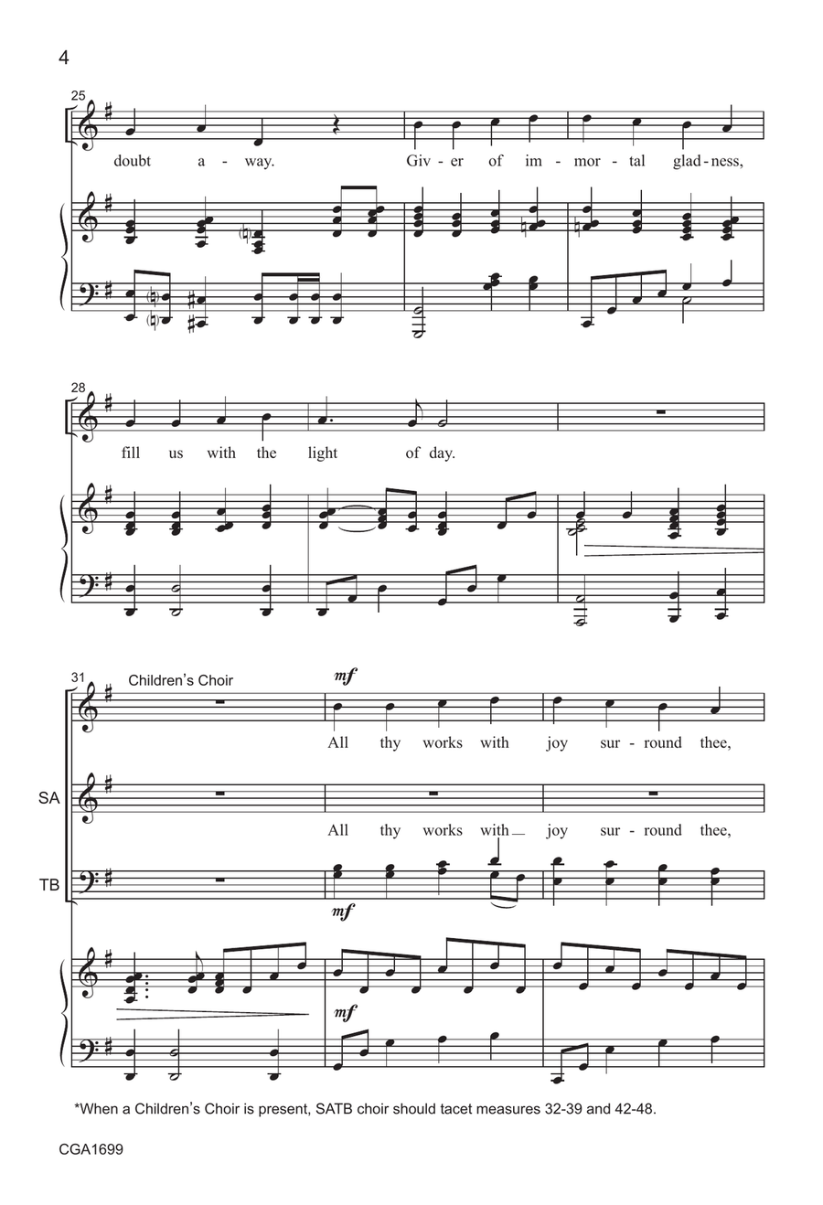 Joyful, Joyful, We Adore Thee - SATB 4-Part scores gallery preview page 4