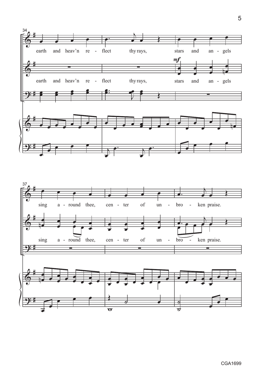 Joyful, Joyful, We Adore Thee - SATB 4-Part scores gallery preview page 5