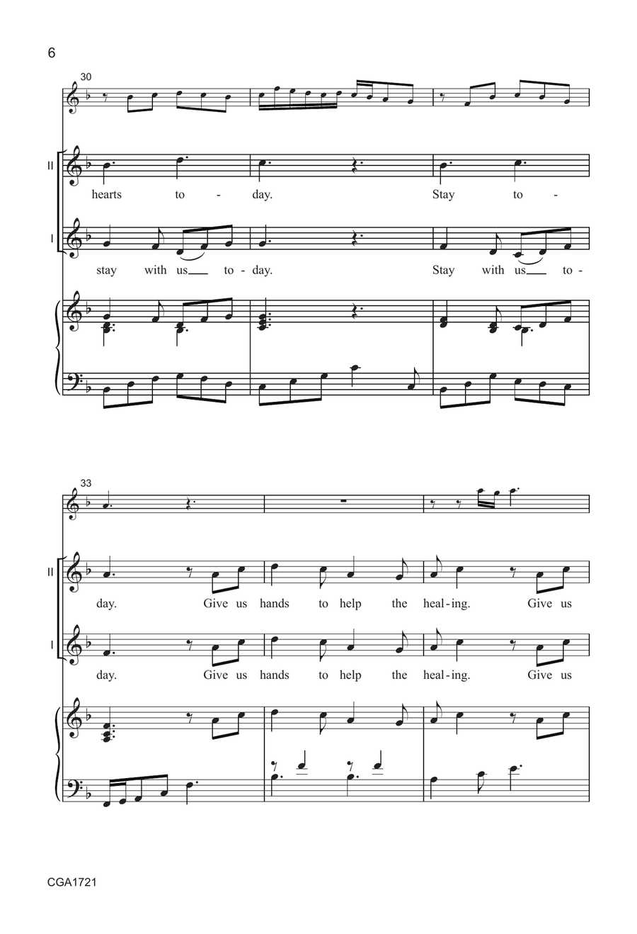 Prayer for Healing and Comfort - Unison/Two-part Unison Choir scores gallery preview page 6