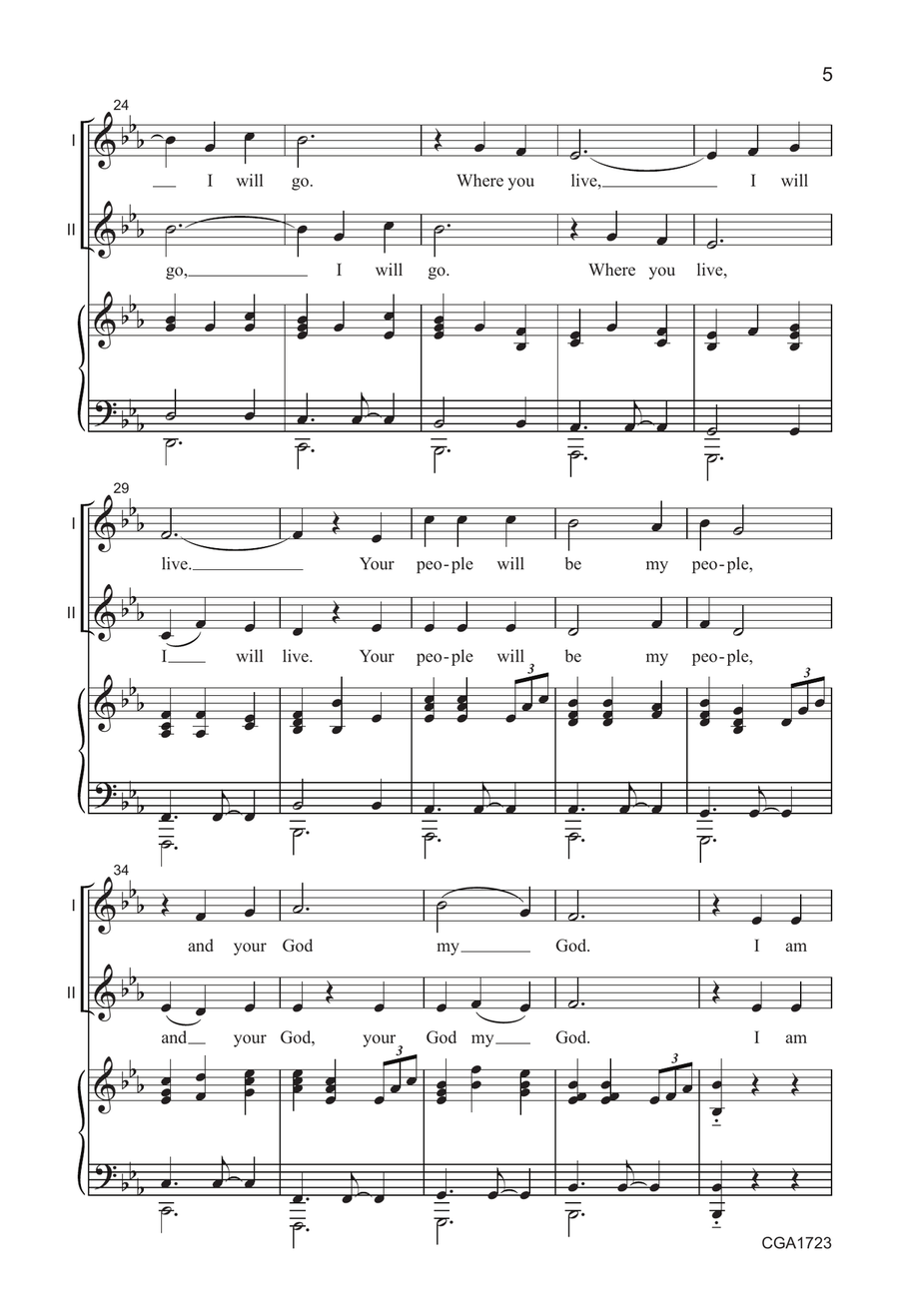 I Am Home - Unison/Two-part Unison Choir scores gallery preview page 5