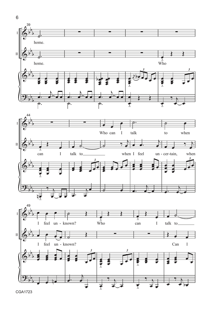 I Am Home - Unison/Two-part Unison Choir scores gallery preview page 6