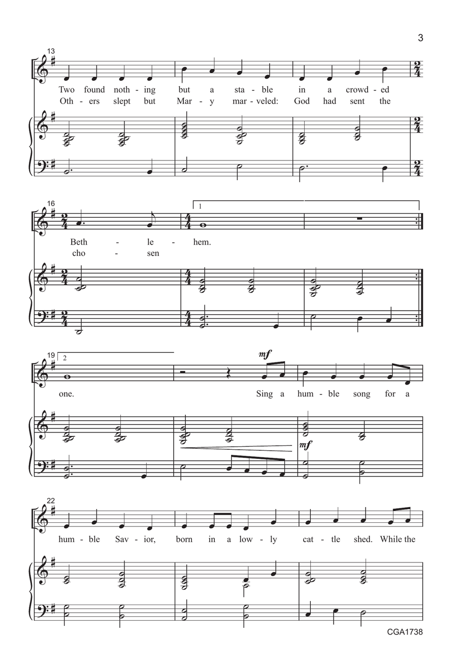 Humble Savior - Unison Humble Savior - Unison Unison Choir scores gallery preview page 3