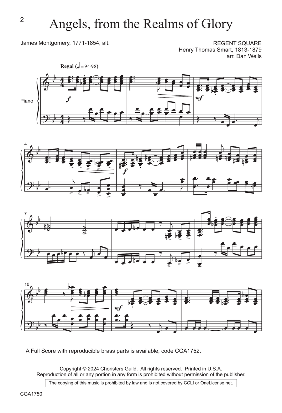 Angels, from the Realms of Glory - SATB 4-Part scores gallery preview page 2