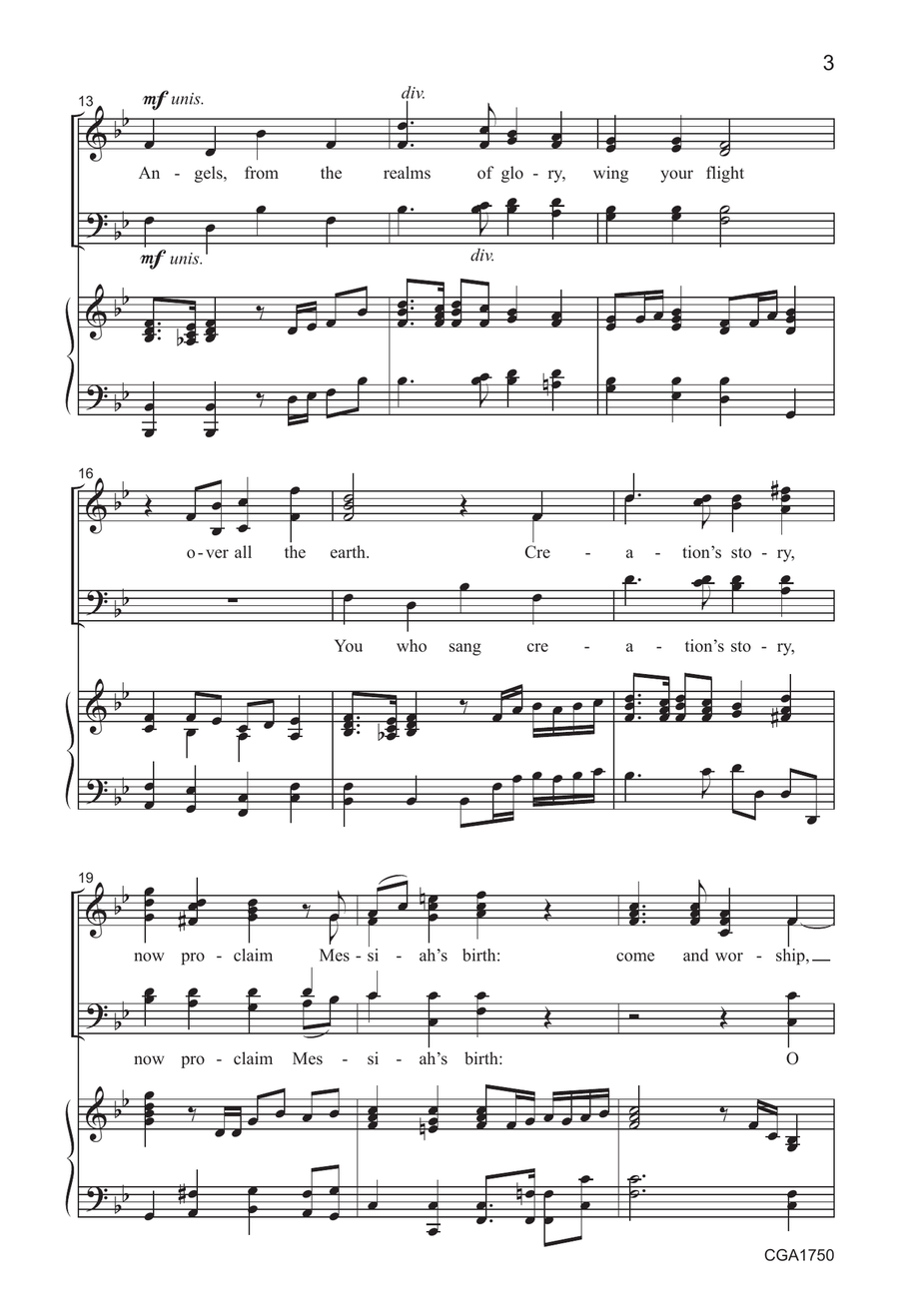 Angels, from the Realms of Glory - SATB 4-Part scores gallery preview page 3