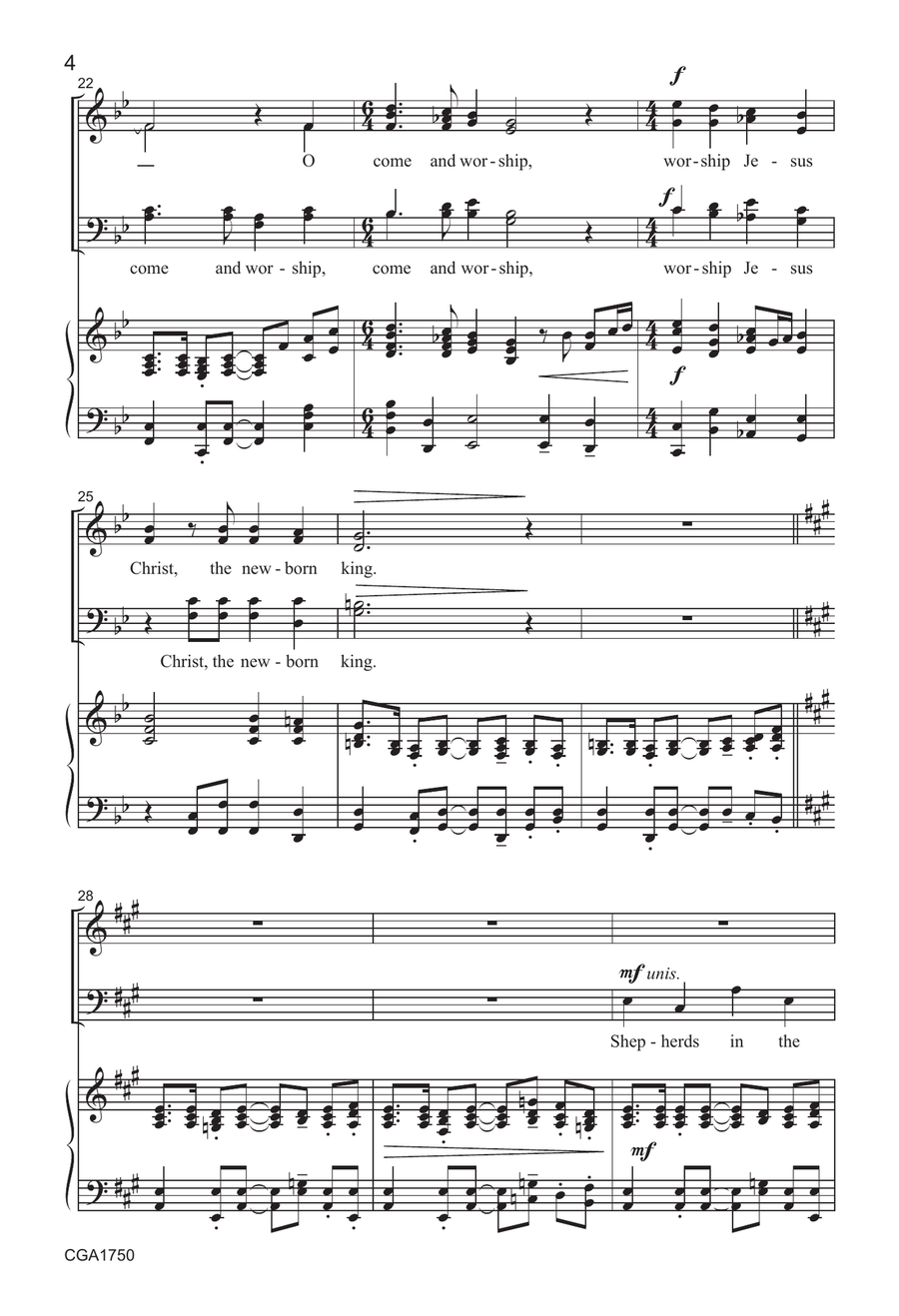 Angels, from the Realms of Glory - SATB 4-Part scores gallery preview page 4