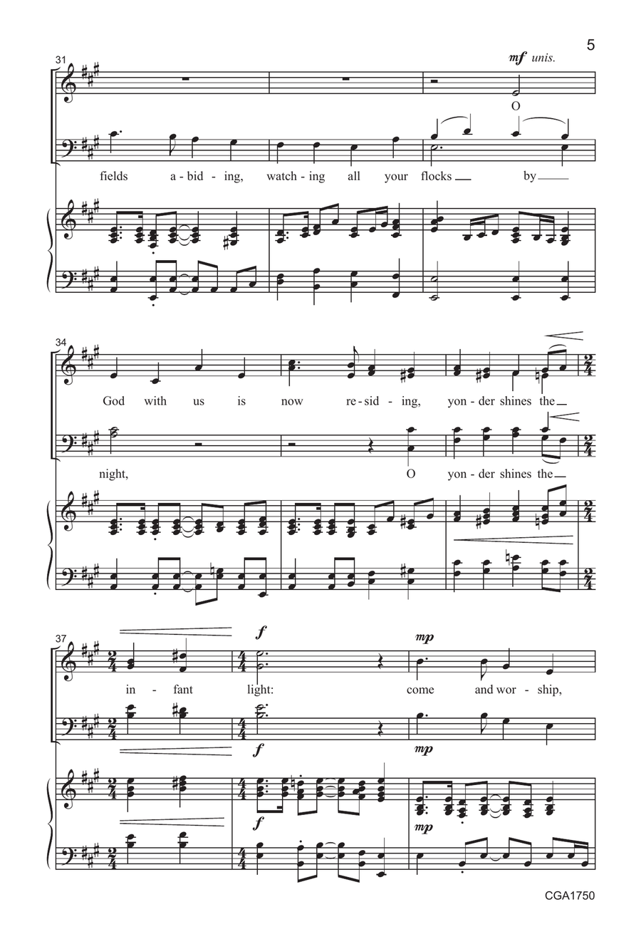 Angels, from the Realms of Glory - SATB 4-Part scores gallery preview page 5