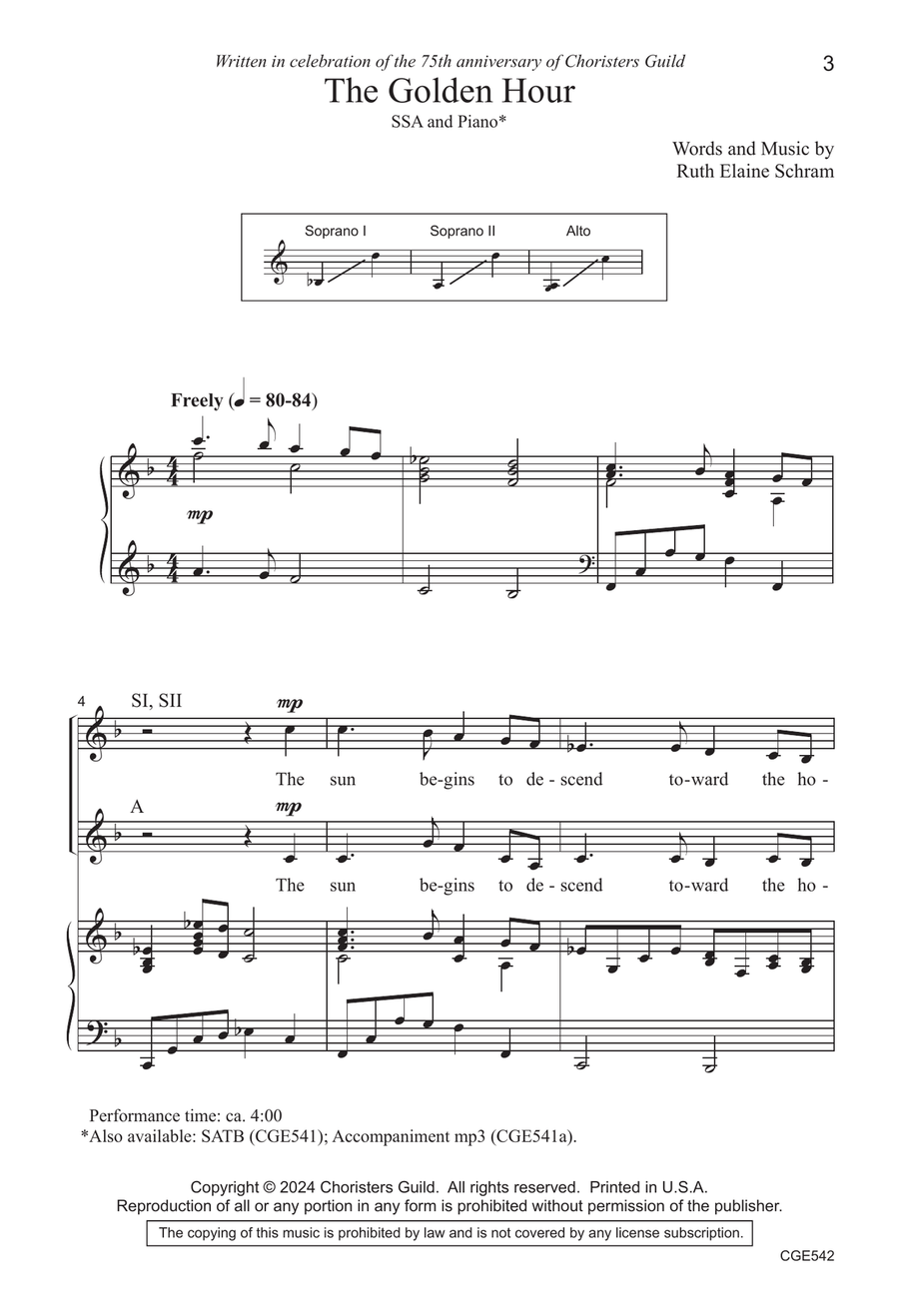 The Golden Hour - SSA The Golden Hour - SSA SSA scores gallery preview page 3