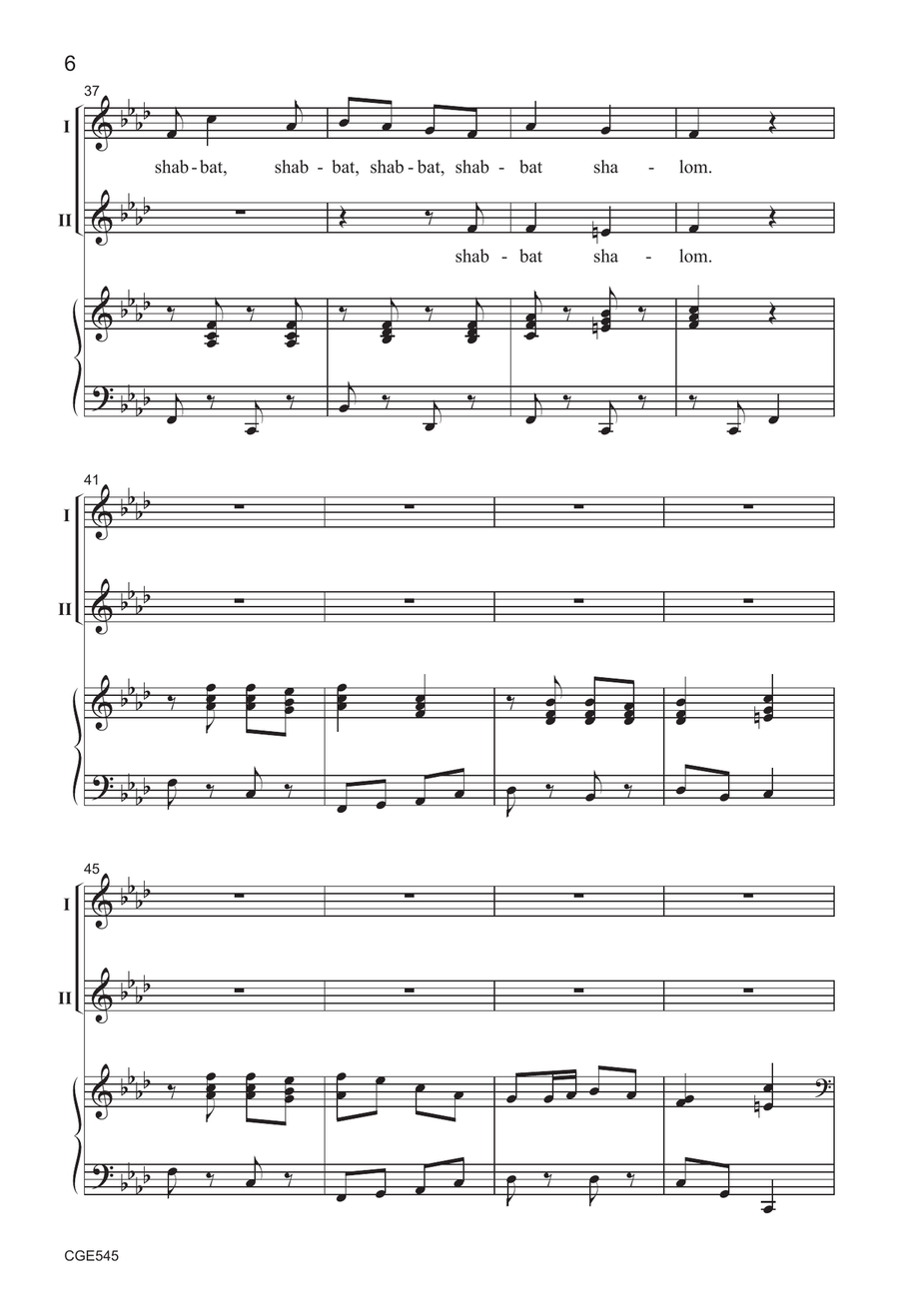 Shabbat Shalom - Two-part Choir scores gallery preview page 6