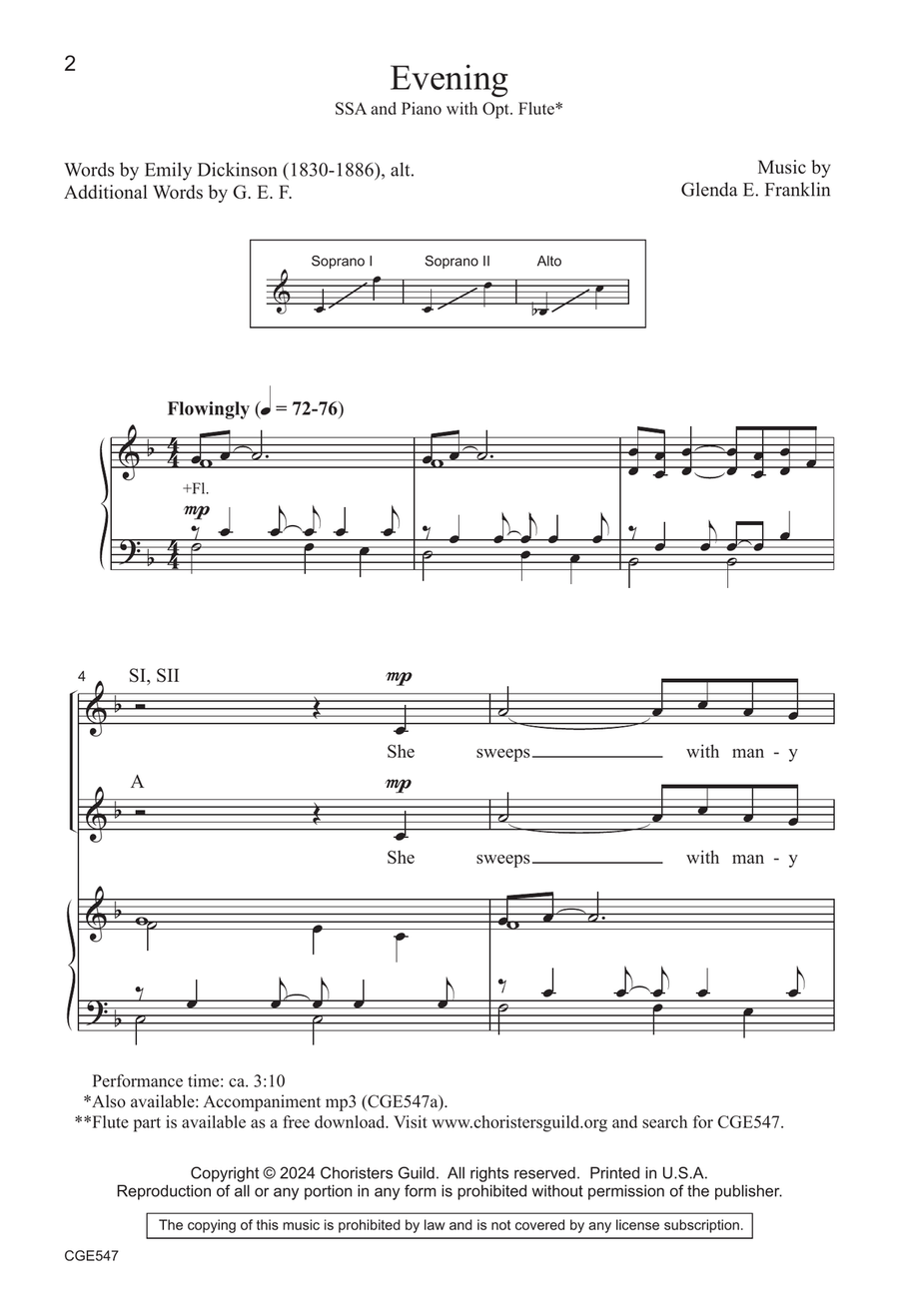 Evening - SSA Evening - SSA SSA scores gallery preview page 2