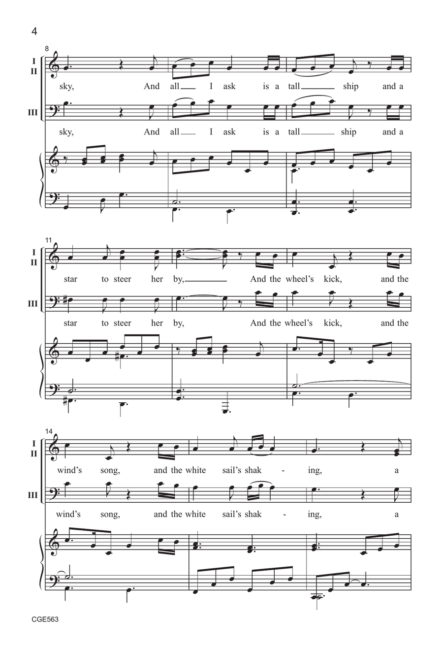 I Must Go Down to the Sea - Three-part Mixed 3-Part scores gallery preview page 4