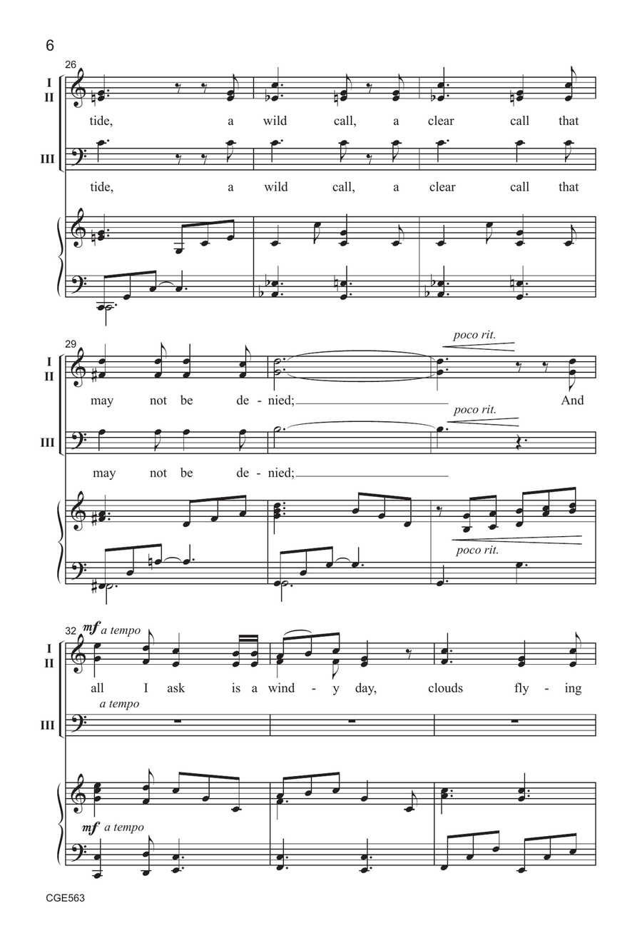 I Must Go Down to the Sea - Three-part Mixed 3-Part scores gallery preview page 6