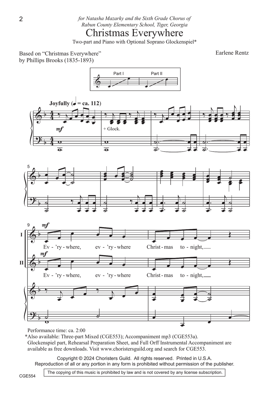 Christmas Everywhere - Two-part Choir scores gallery preview page 2