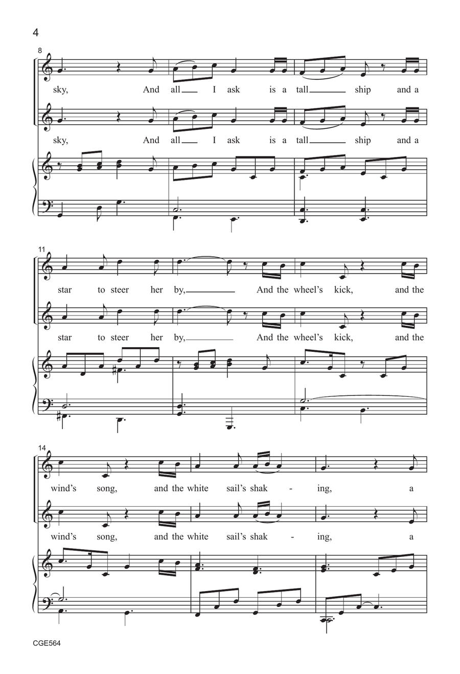 I Must Go Down to the Sea - SSA SSA scores gallery preview page 4