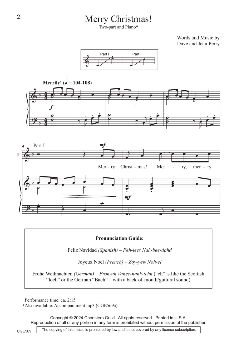 Merry Christmas - Two-part Choir scores gallery preview page 2