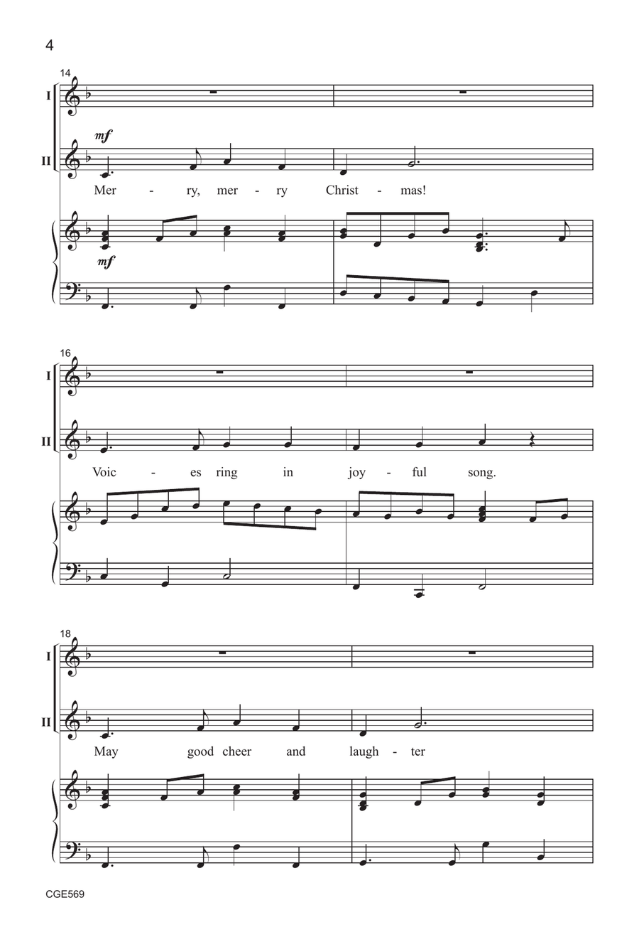 Merry Christmas - Two-part Choir scores gallery preview page 4