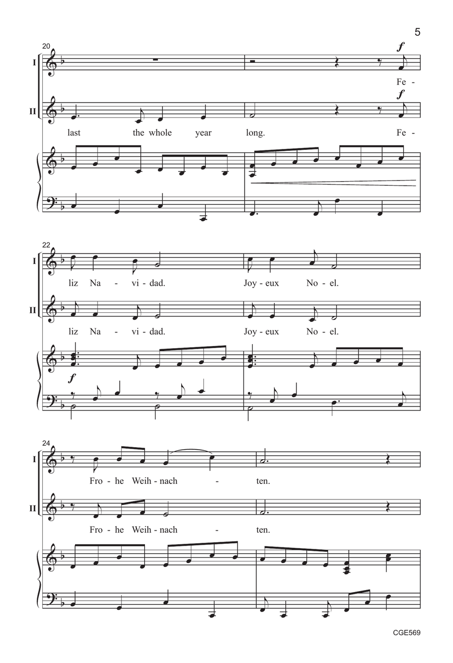 Merry Christmas - Two-part Choir scores gallery preview page 5