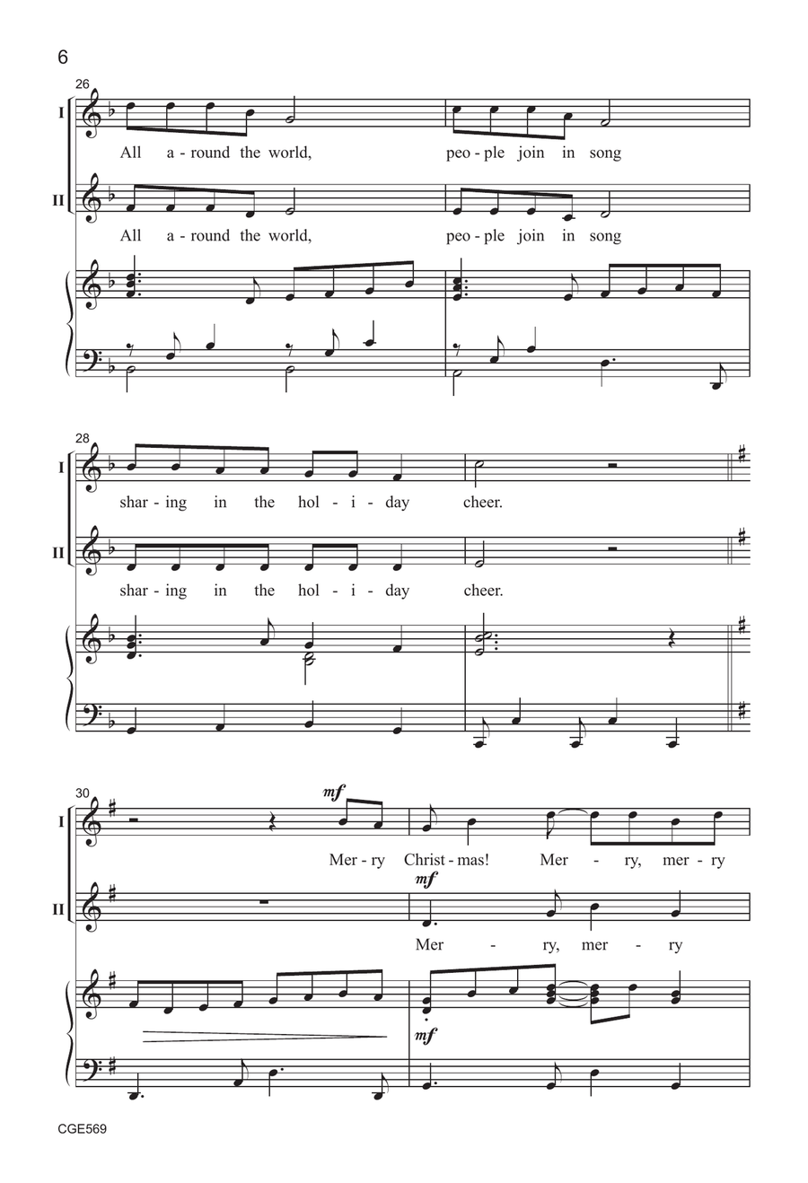 Merry Christmas - Two-part Choir scores gallery preview page 6