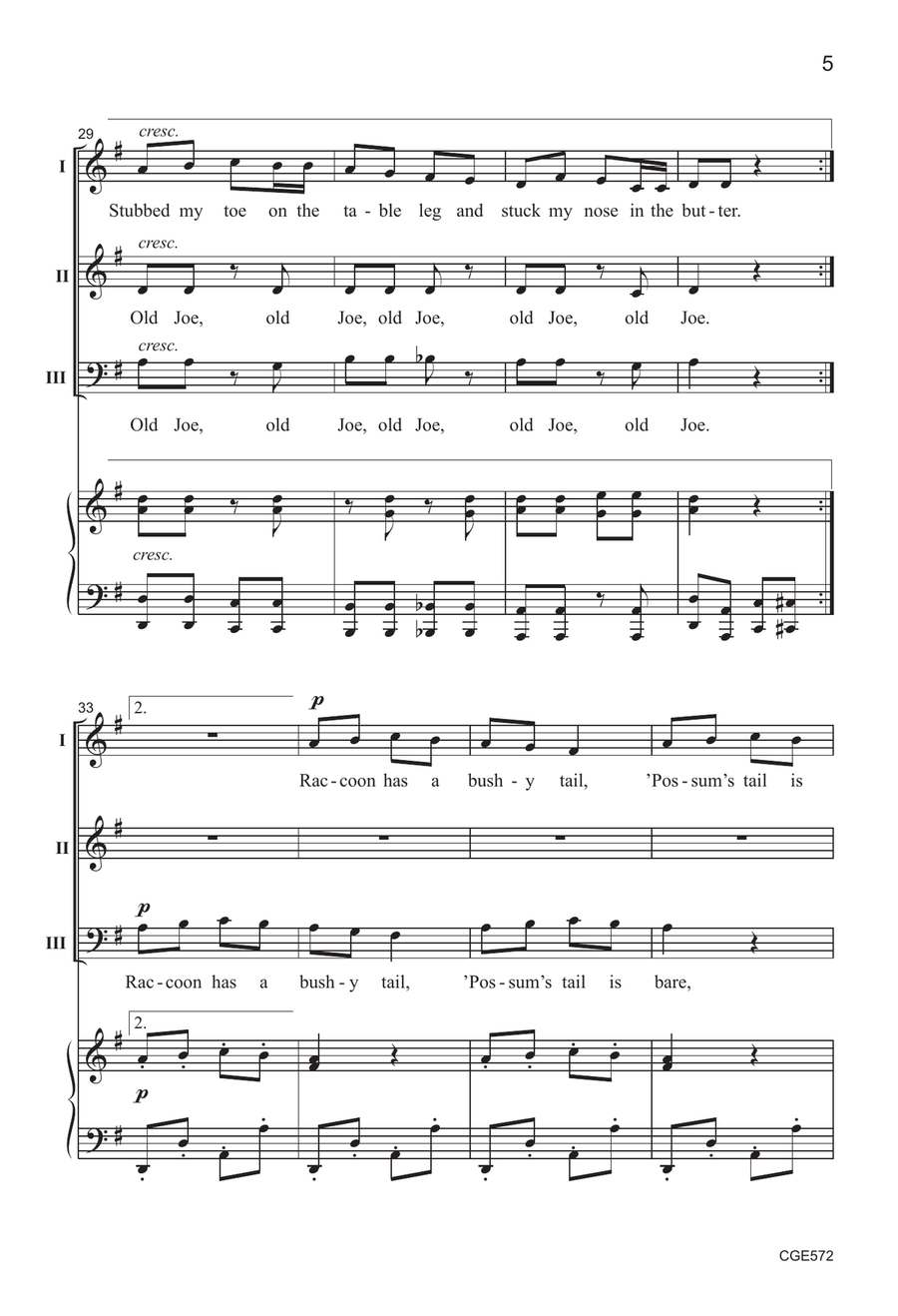 Old Joe Clark - Three-part Mixed 3-Part scores gallery preview page 5