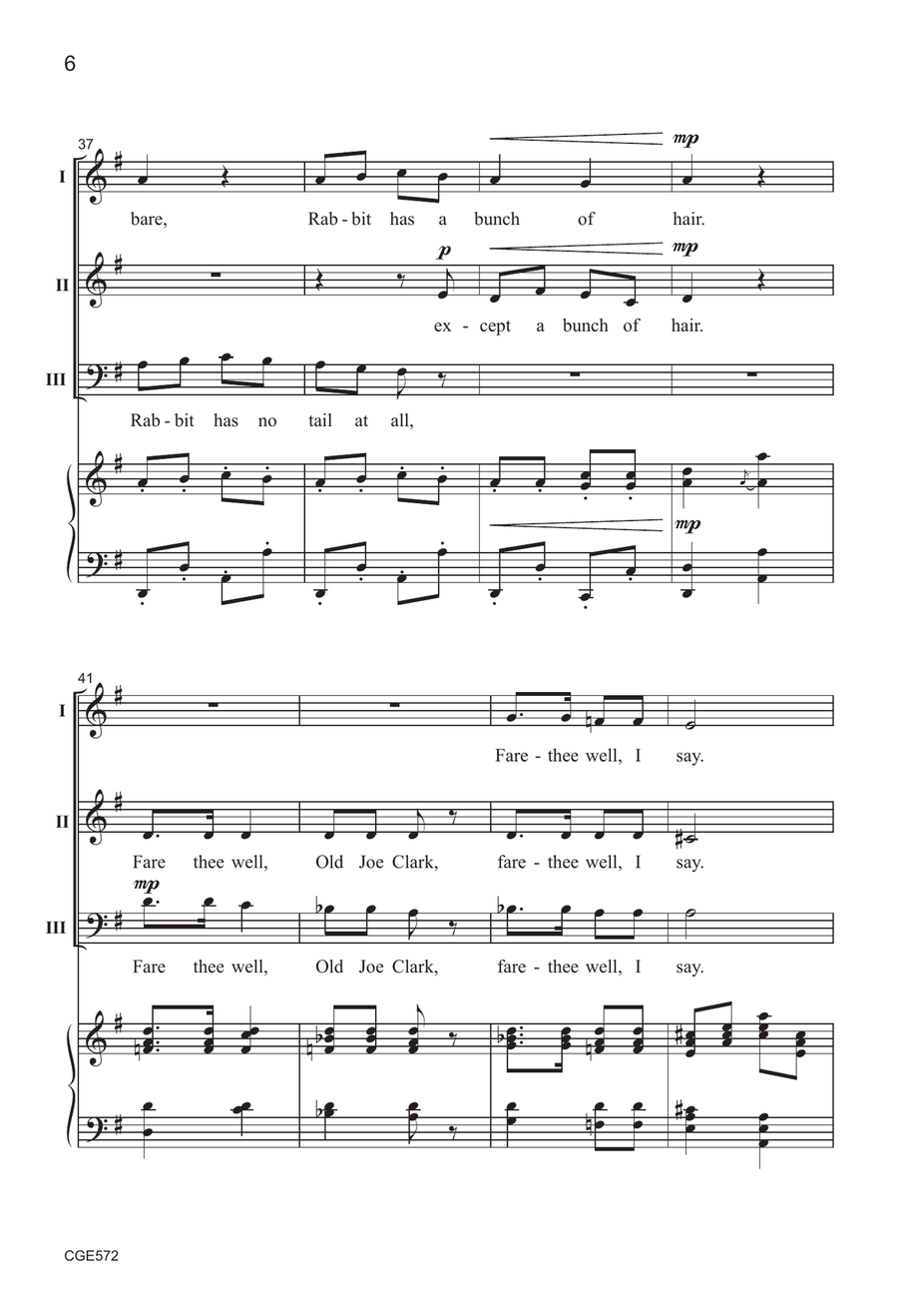 Old Joe Clark - Three-part Mixed 3-Part scores gallery preview page 6