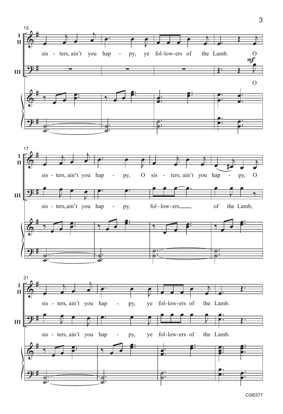 Followers of the Lamb - Three-part Mixed 3-Part scores gallery preview page 3