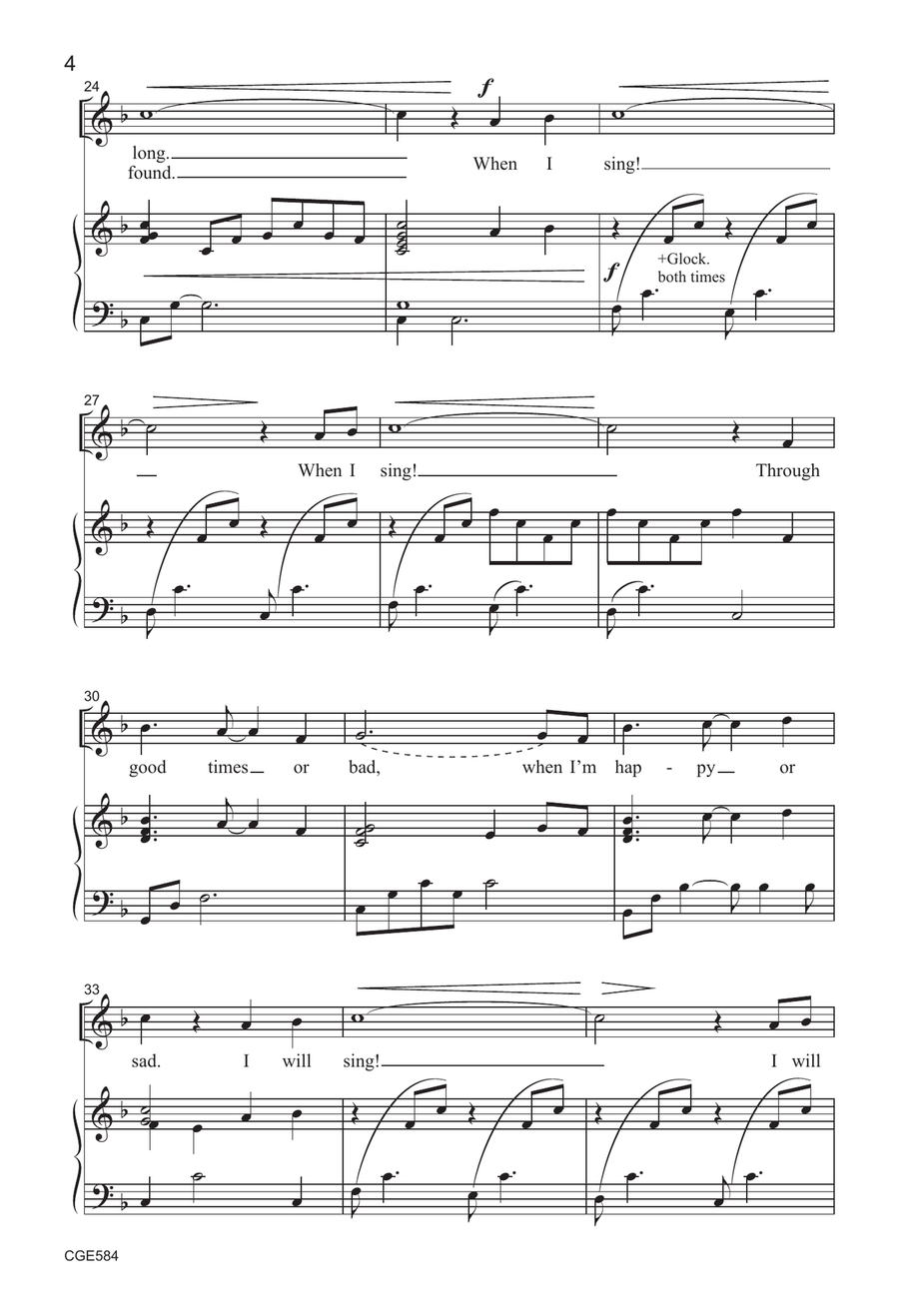 When I Sing - Unison When I Sing - Unison Unison Choir scores gallery preview page 4