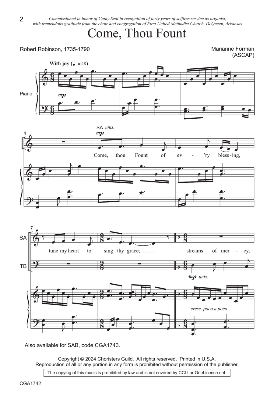 Come, Thou Fount - SATB Come, Thou Fount - SATB 4-Part scores gallery preview page 2
