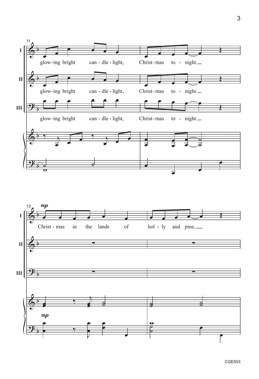 Christmas Everywhere - Three-part Mixed 3-Part scores gallery preview page 3