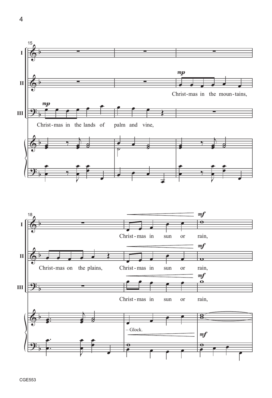 Christmas Everywhere - Three-part Mixed 3-Part scores gallery preview page 4