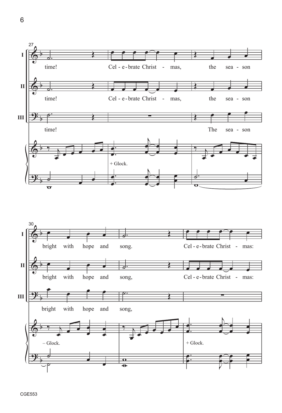 Christmas Everywhere - Three-part Mixed 3-Part scores gallery preview page 6