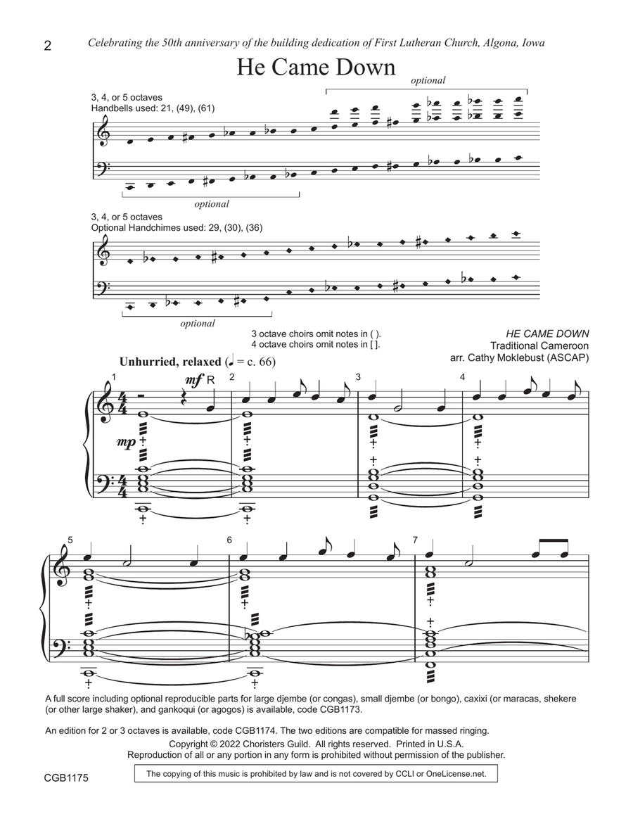 He Came Down - 3-5 octaves 5-Octaves scores gallery preview page 2