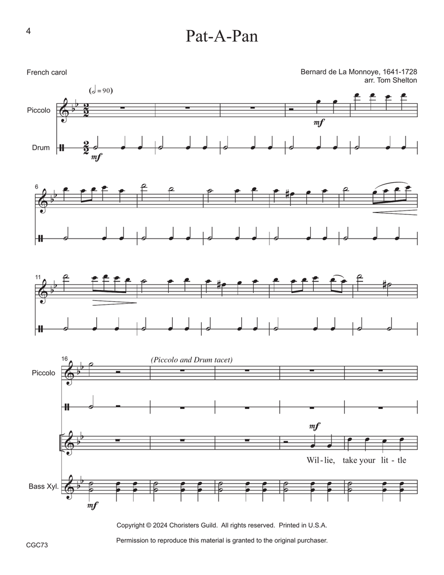 Three Christmas Carols for Unison Voices (Reproducible with MP3s) Unison Choir scores gallery preview page 4