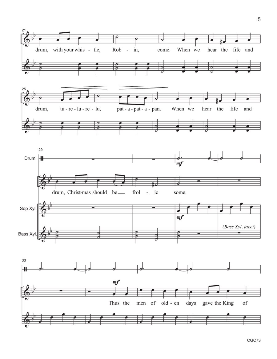 Three Christmas Carols for Unison Voices (Reproducible with MP3s) Unison Choir scores gallery preview page 5