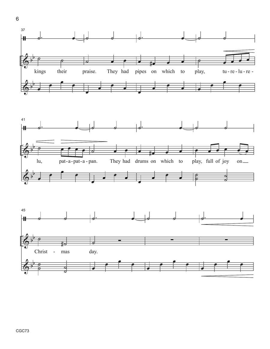 Three Christmas Carols for Unison Voices (Reproducible with MP3s) Unison Choir scores gallery preview page 6