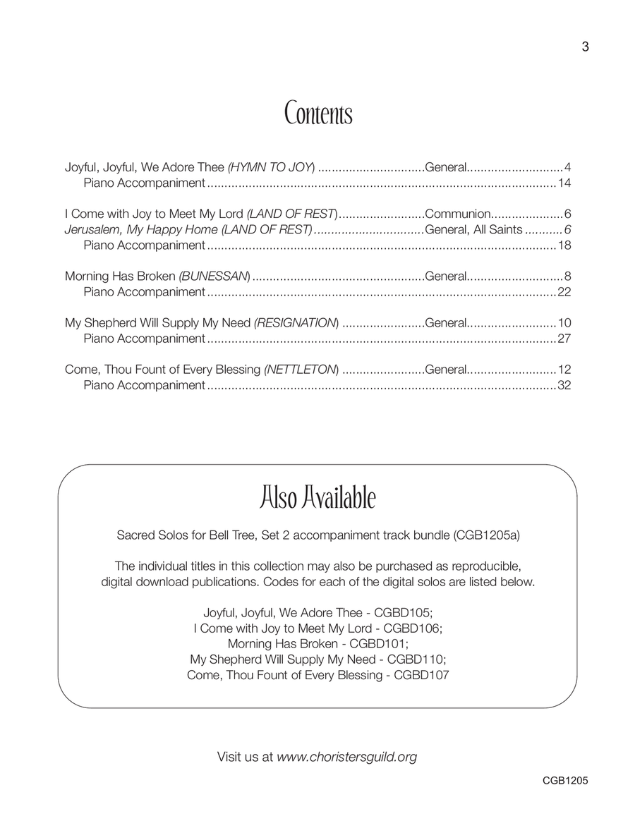 Sacred Solos for Bell Tree, Set 2 General Hymns - Solo Handbell Choir scores gallery preview page 5